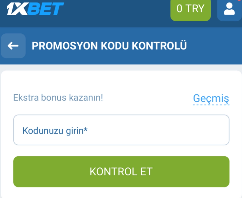 1xBet promosyon kodu kontrolü ile bonusun geçerli olup olmadığını öğren